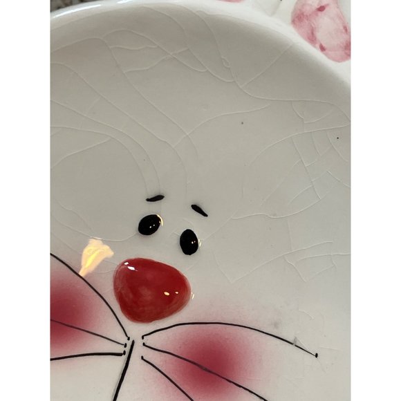 K-Mart Easter Bunny Rabbit Snack/ Treat Plate Yellow Scarf Vintage - Picture 3 of 9